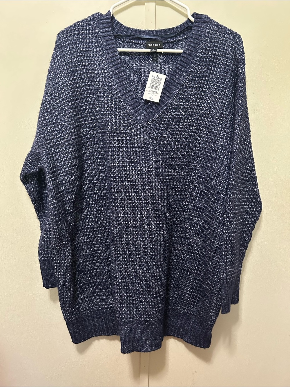 torrid Blue V-Neck Chunky Knit Sweater